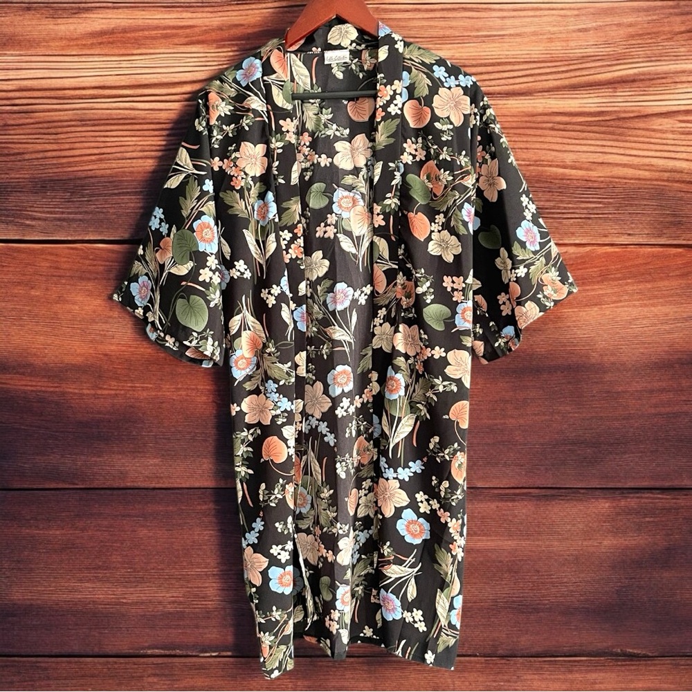 Black Floral Kimono